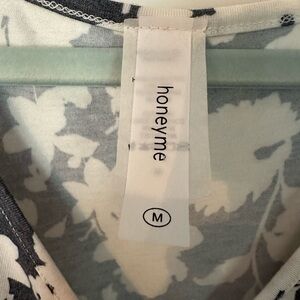 Grey & White Floral Wrap top